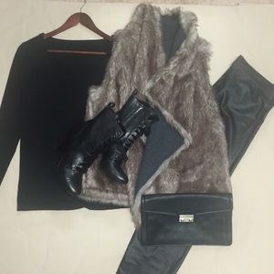 Mossimo Reversible Faux Fur Vest